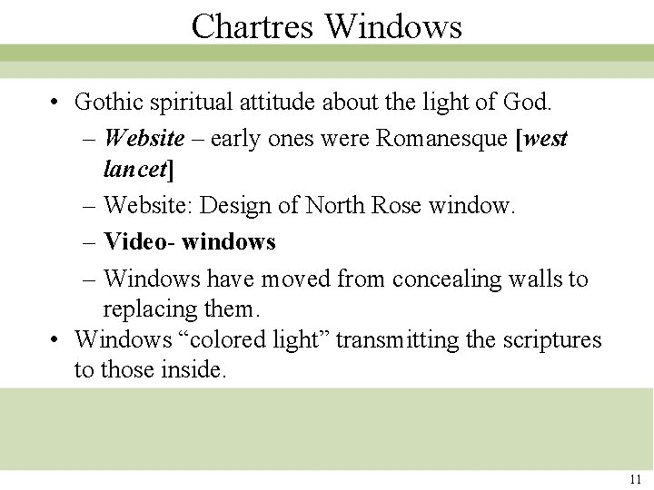 Chartres Windows • Gothic spiritual attitude about the light of God. – Website –