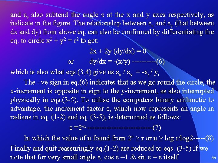 and εy also subtend the angle ε at the x and y axes respectively,