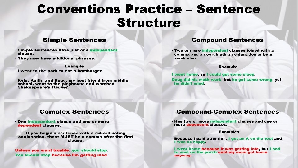 Conventions Practice – Sentence Structure 