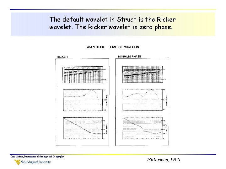 The default wavelet in Struct is the Ricker wavelet. The Ricker wavelet is zero