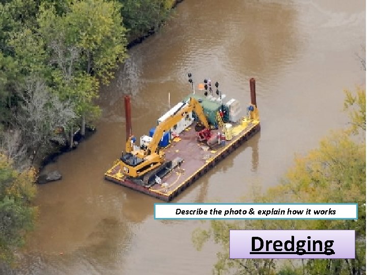 Describe the photo & explain how it works Dredging 