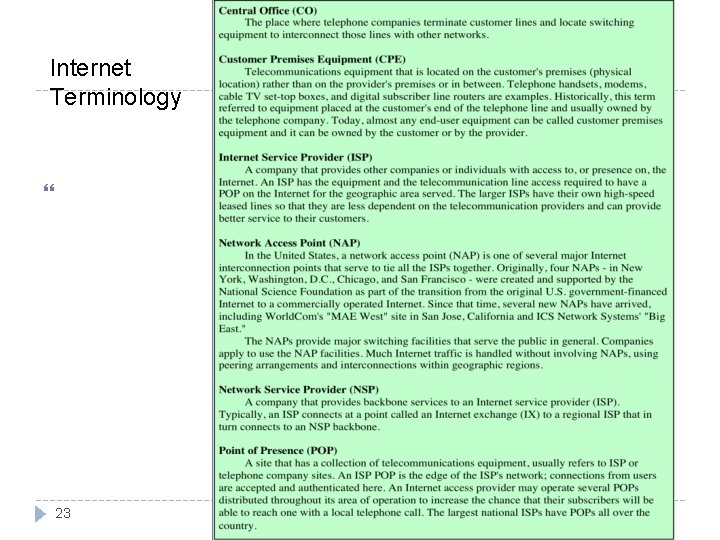 Internet Terminology 23 