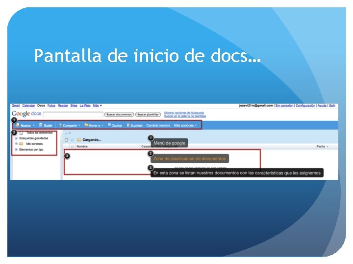 Pantalla de inicio de docs… 