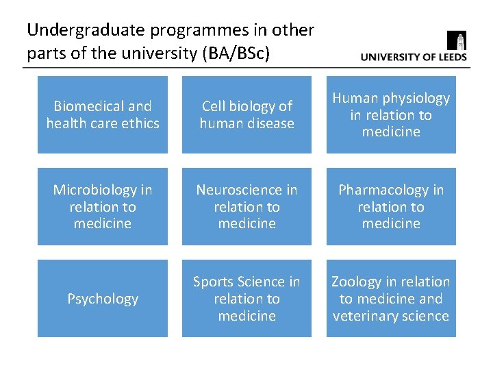 Undergraduate programmes in other parts of the university (BA/BSc) Biomedical and health care ethics