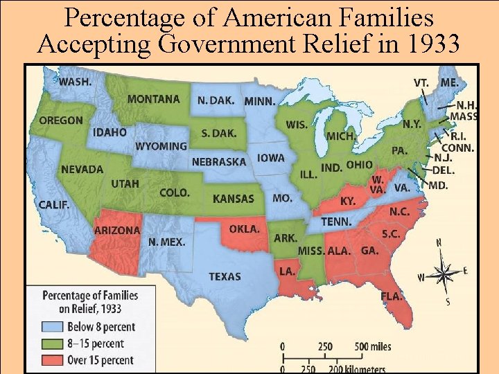 Percentage of American Families Accepting Government Relief in 1933 