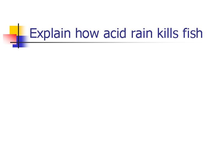 Explain how acid rain kills fish 