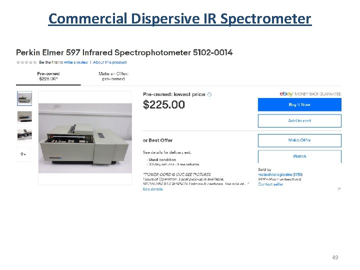 Commercial Dispersive IR Spectrometer 49 Commercial Dispersive IR Spectrometer 49