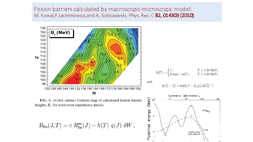 Fission barriers calculated by macroscopic-microscopic model: M. Kowal, P. Jachimowicz, and A. Sobiczewski, Phys.