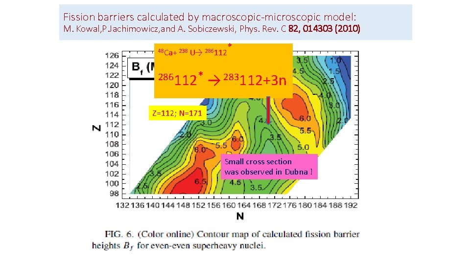 Fission barriers calculated by macroscopic-microscopic model: M. Kowal, P. Jachimowicz, and A. Sobiczewski, Phys.