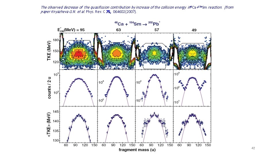 The observed decrease of the quasifission contribution by increase of the collision energy in