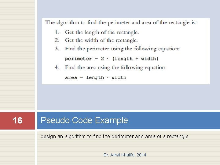 16 Pseudo Code Example design an algorithm to find the perimeter and area of 16 Pseudo Code Example design an algorithm to find the perimeter and area of