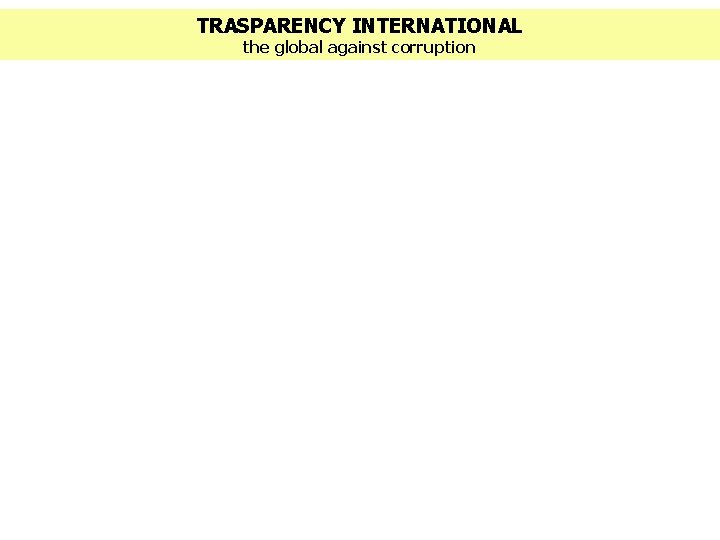 TRASPARENCY INTERNATIONAL the global against corruption 