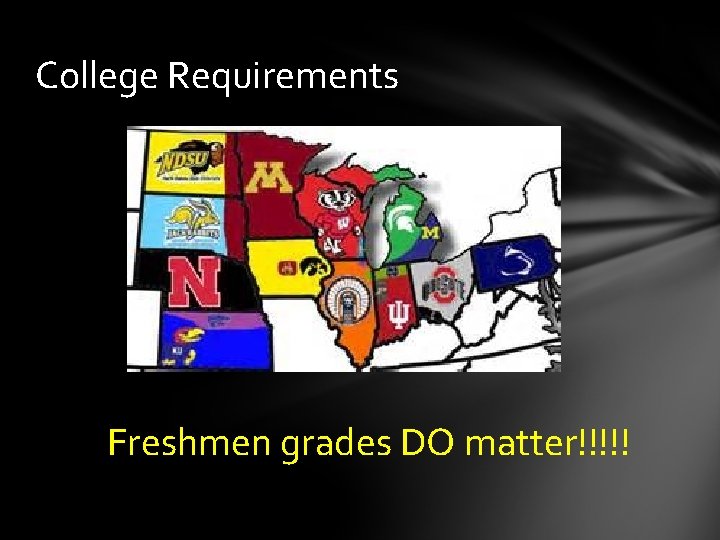 College Requirements Freshmen grades DO matter!!!!! 
