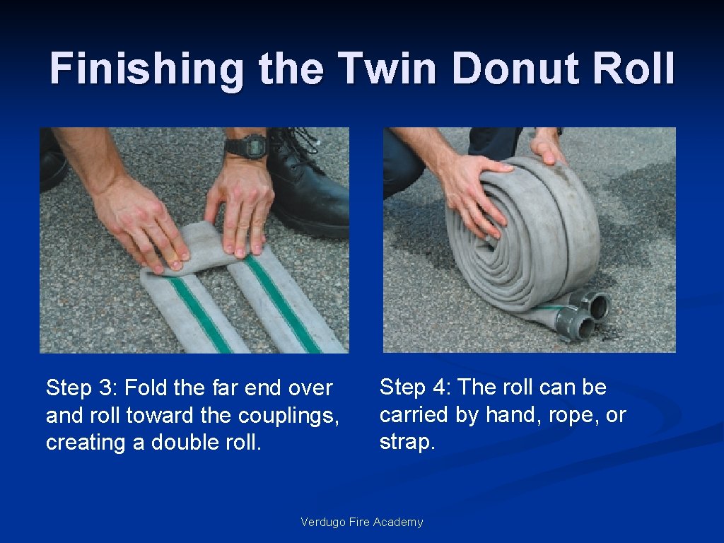 Finishing the Twin Donut Roll Step 3: Fold the far end over and roll