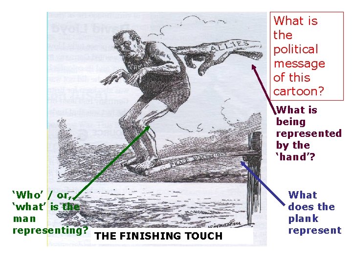 What is the political message of this cartoon? What is being represented by the