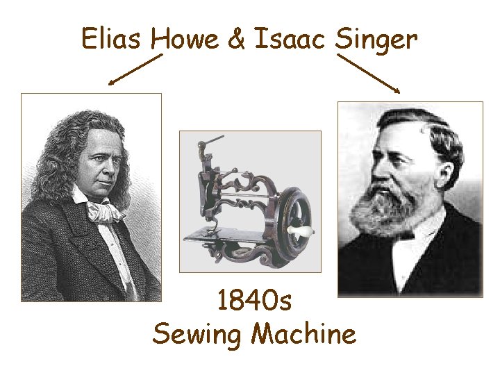 Elias Howe & Isaac Singer 1840 s Sewing Machine Elias Howe & Isaac Singer 1840 s Sewing Machine