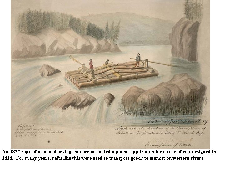 An 1837 copy of a color drawing that accompanied a patent application for a An 1837 copy of a color drawing that accompanied a patent application for a