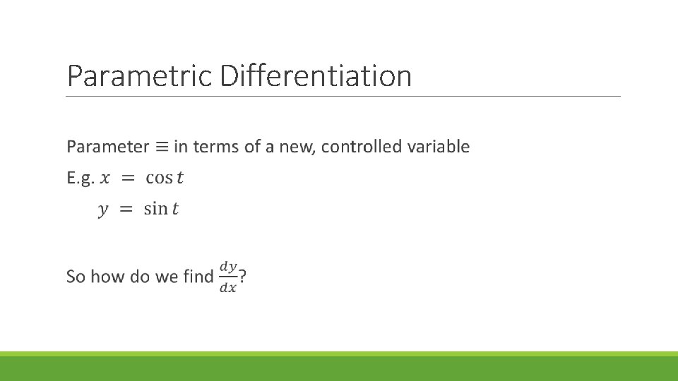 Parametric Differentiation 