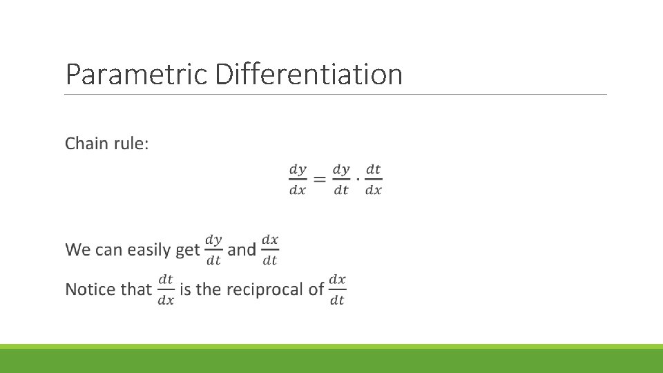 Parametric Differentiation 