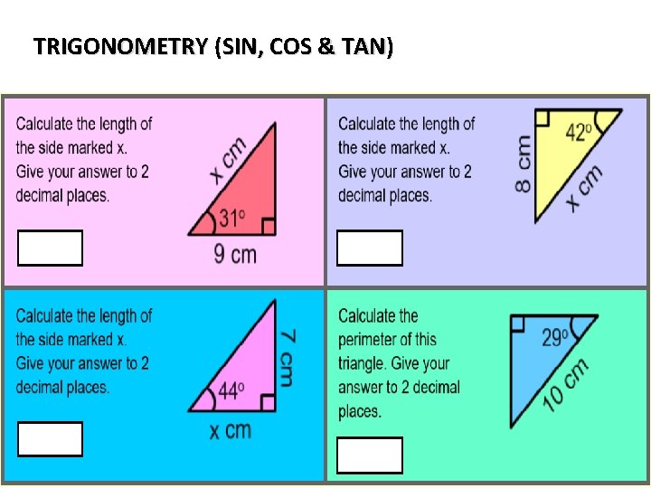 TRIGONOMETRY (SIN, COS & TAN) 