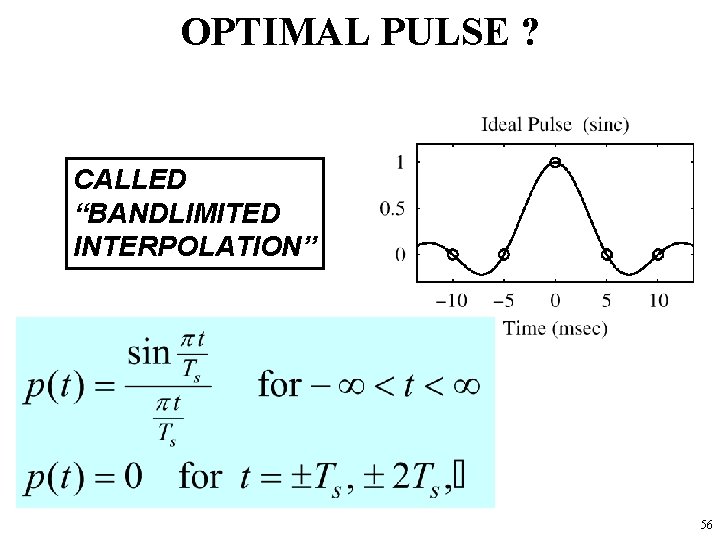 OPTIMAL PULSE ? CALLED “BANDLIMITED INTERPOLATION” 56 