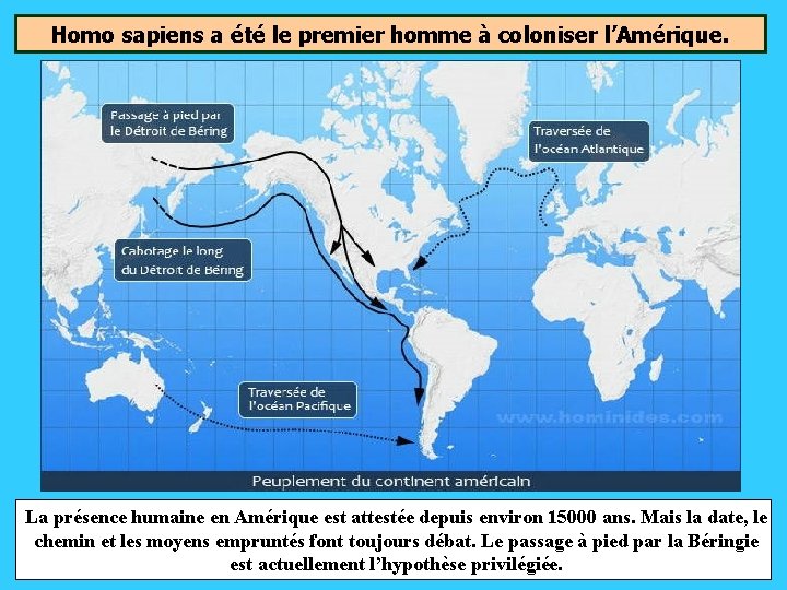 Homo sapiens a été le premier homme à coloniser l’Amérique. La présence humaine en Homo sapiens a été le premier homme à coloniser l’Amérique. La présence humaine en