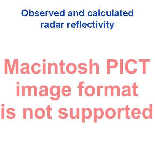 Observed and calculated radar reflectivity 