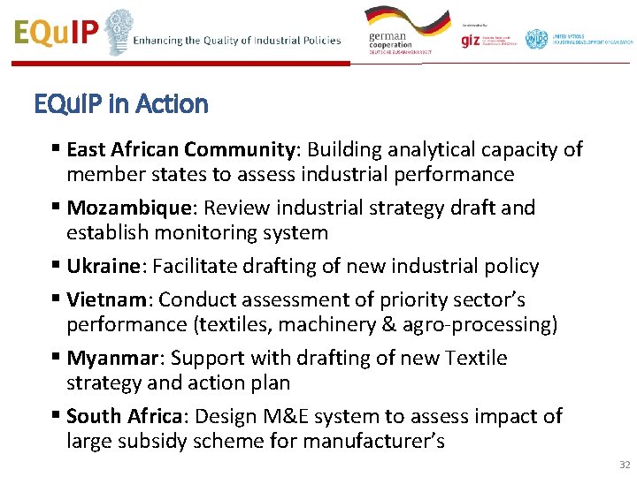 EQu. IP in Action § East African Community: Building analytical capacity of member states