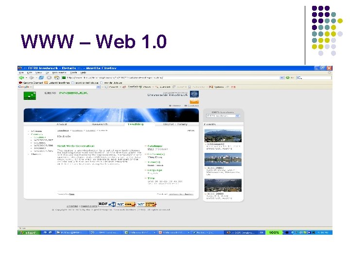 WWW – Web 1. 0 