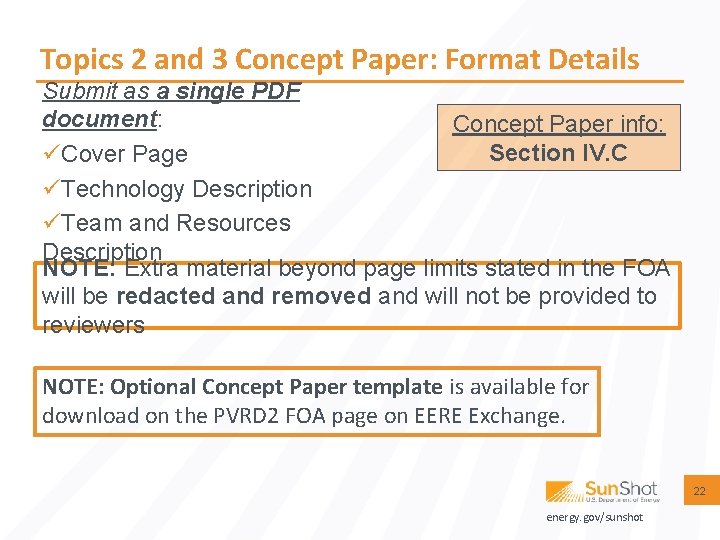 Topics 2 and 3 Concept Paper: Format Details Submit as a single PDF document: