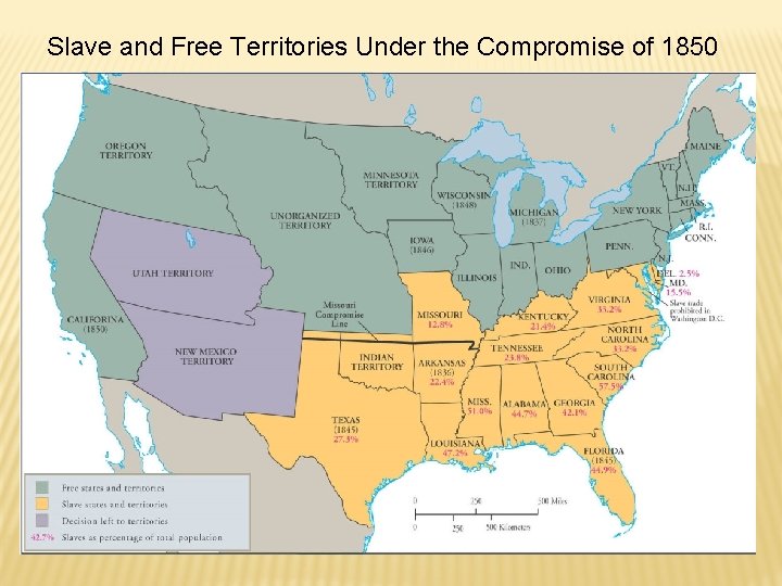 Slave and Free Territories Under the Compromise of 1850 