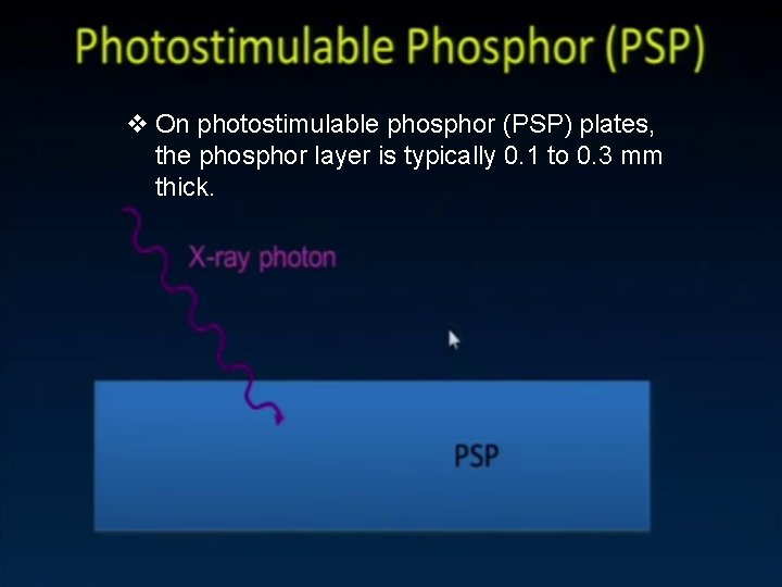 v On photostimulable phosphor (PSP) plates, the phosphor layer is typically 0. 1 to