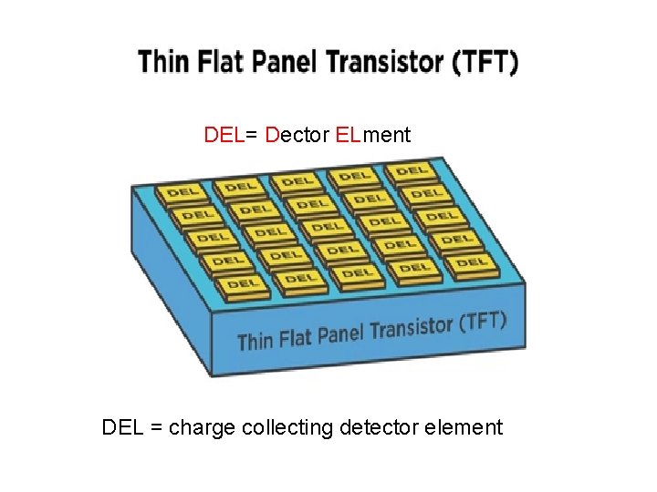 DEL= Dector ELment DEL = charge collecting detector element 