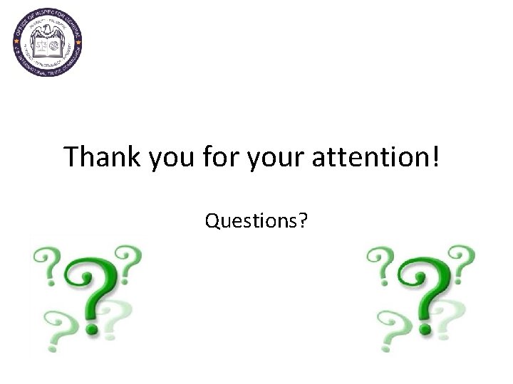 Thank you for your attention! Questions? 