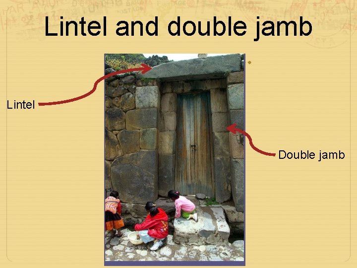 Lintel and double jamb Lintel Double jamb 