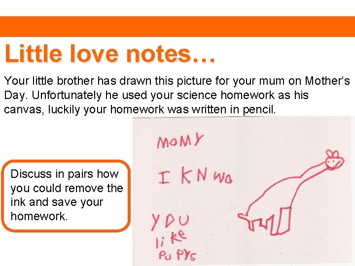 Little love notes… Your little brother has drawn this picture for your mum on