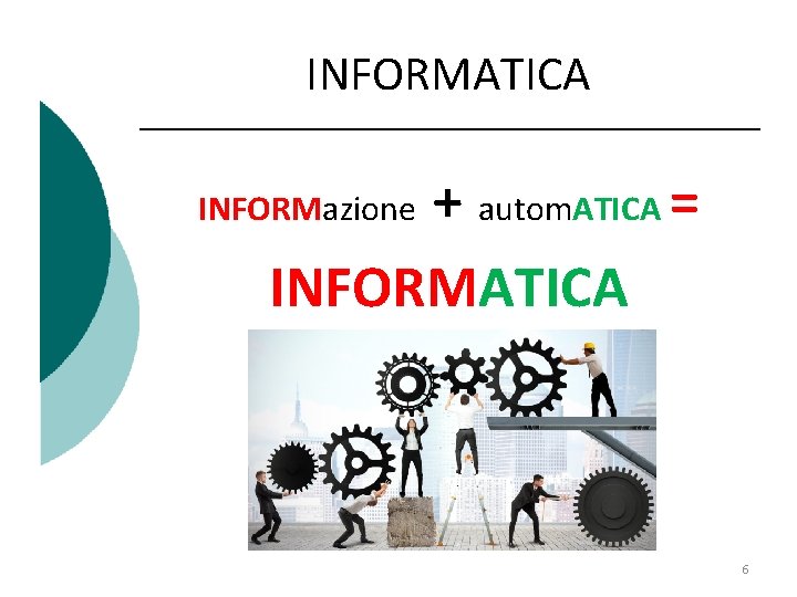 INFORMATICA + autom. ATICA = INFORMATICA INFORMazione 6 