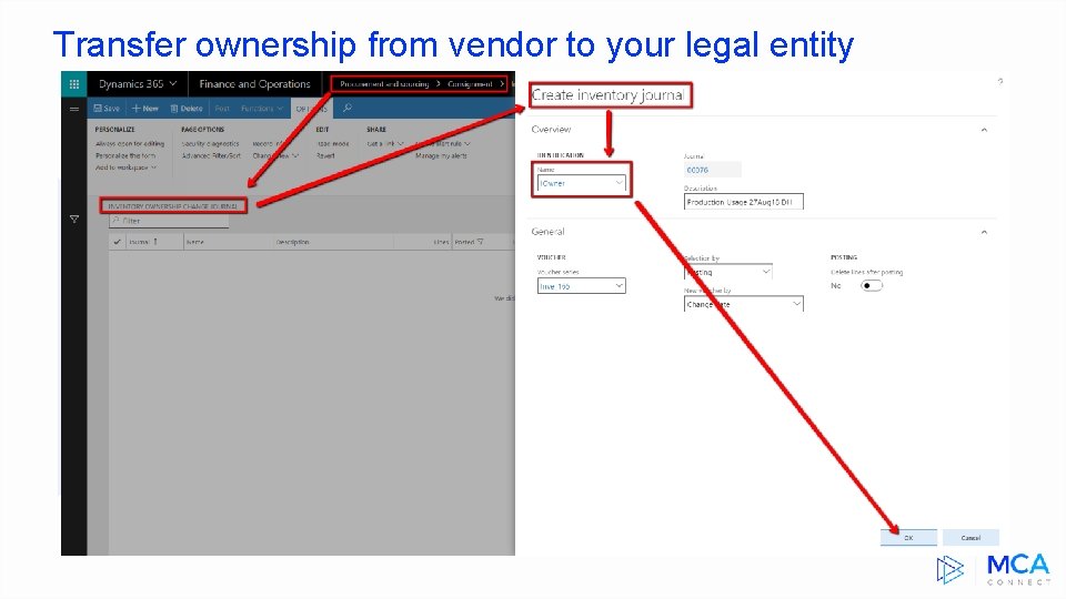 Transfer ownership from vendor to your legal entity 