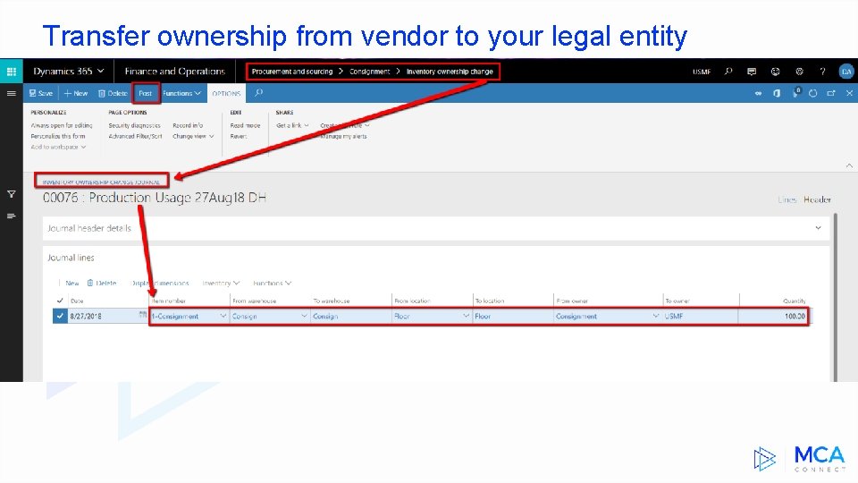 Transfer ownership from vendor to your legal entity 