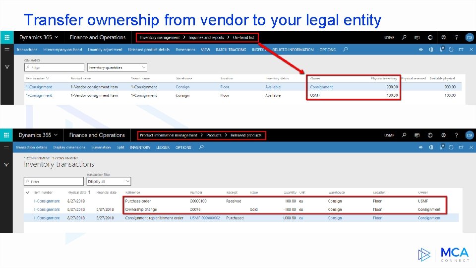 Transfer ownership from vendor to your legal entity 