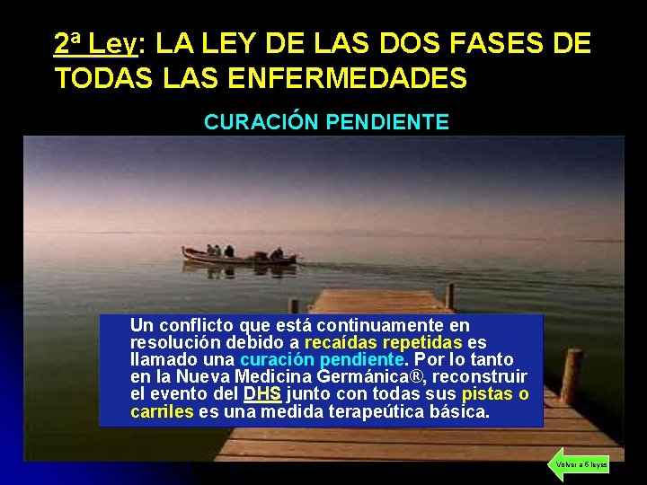 2ª Ley: LA LEY DE LAS DOS FASES DE TODAS LAS ENFERMEDADES CURACIÓN PENDIENTE