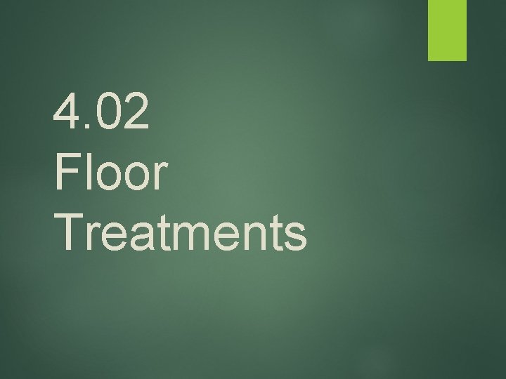 4. 02 Floor Treatments 