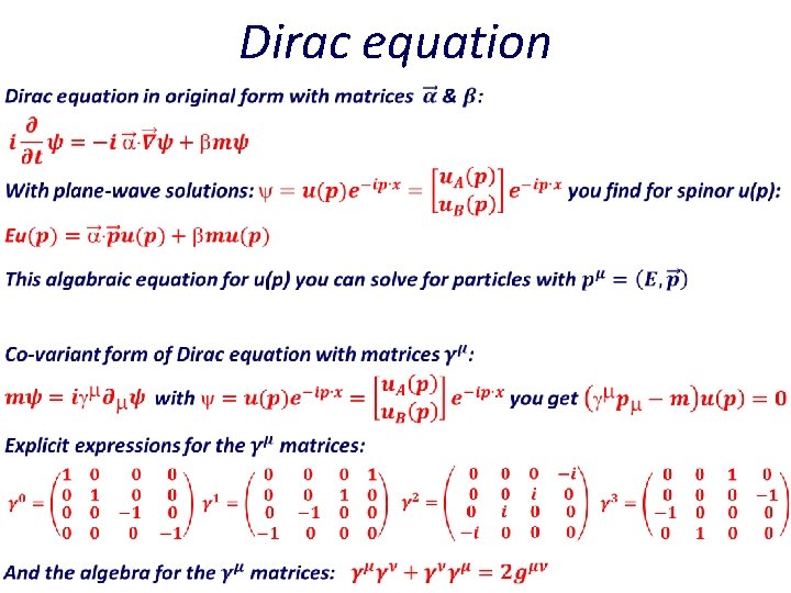 Dirac equation 