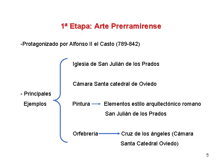 1ª Etapa: Arte Prerramirense -Protagonizado por Alfonso II el Casto (789 -842) Iglesia de