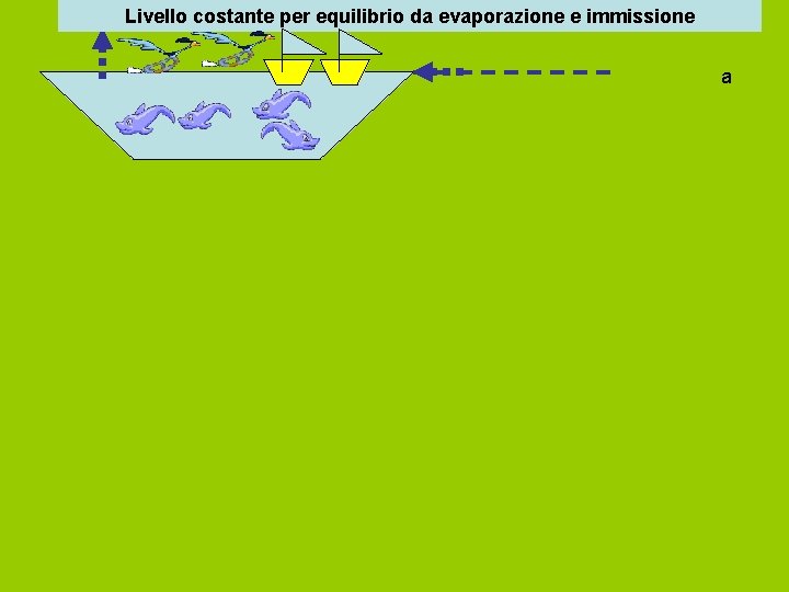 Livello costante per equilibrio da evaporazione e immissione a Irrigazione sottrae acqua ai fiumi