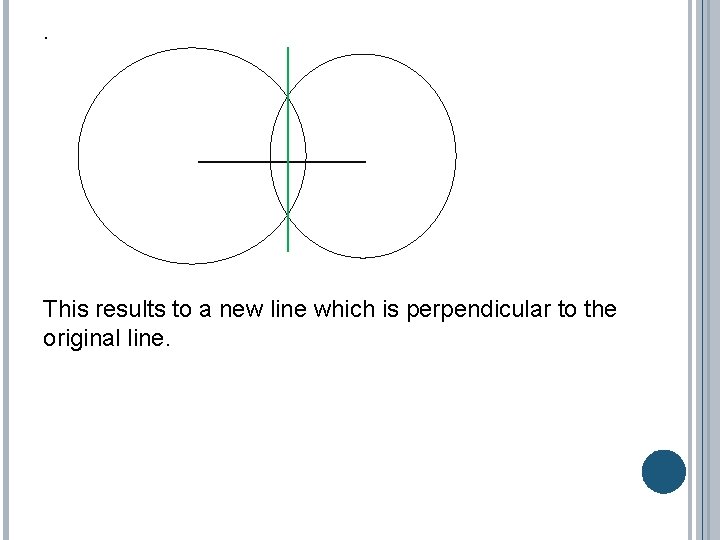 . 0 This results to a new line which is perpendicular to the original