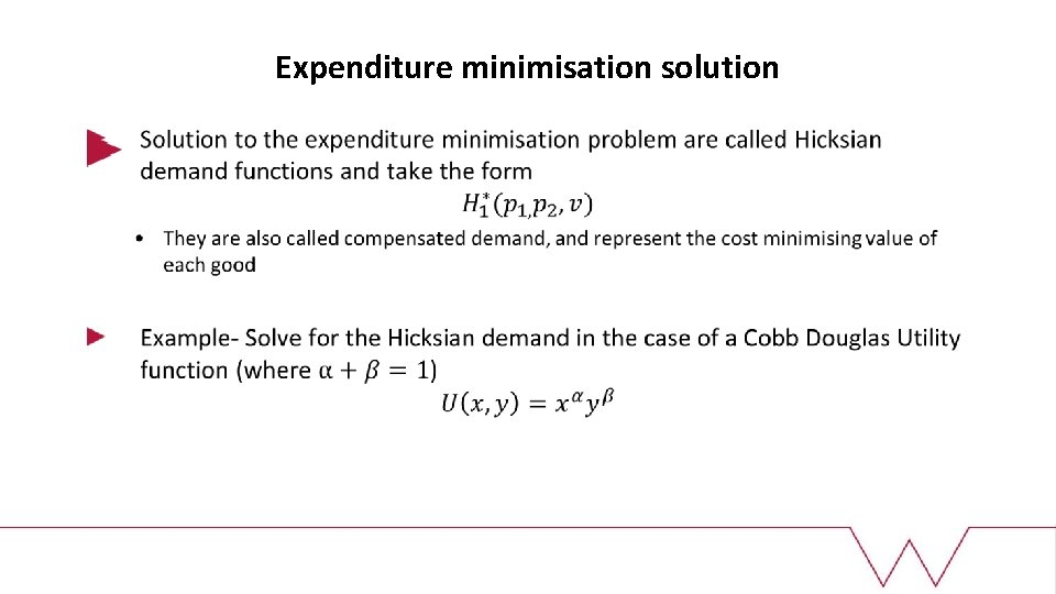 Expenditure minimisation solution 