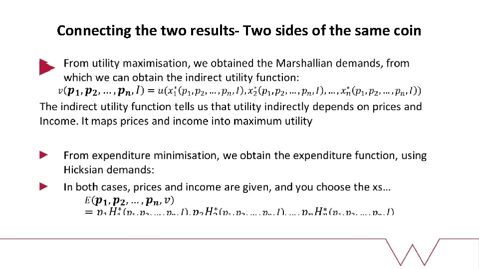 Connecting the two results- Two sides of the same coin 