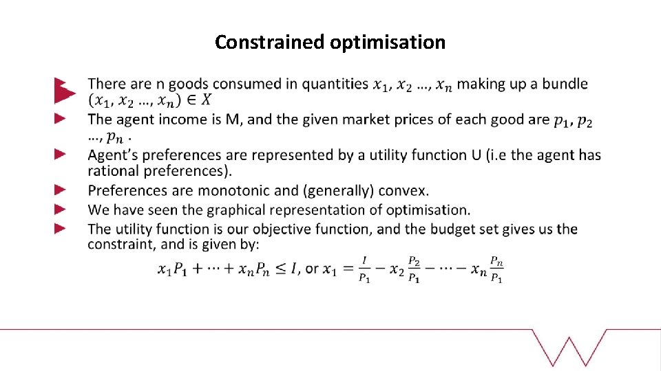 Constrained optimisation 