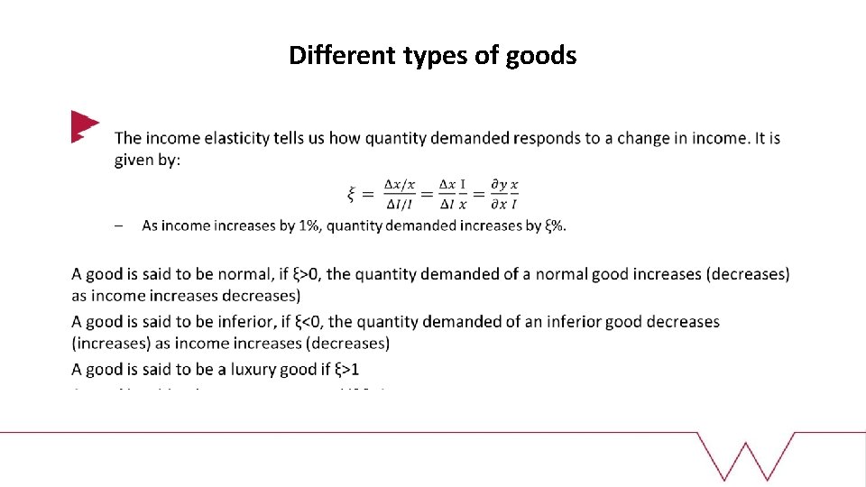 Different types of goods 